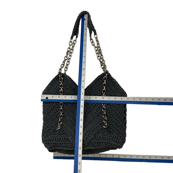 Belier Belier Shoulder Bag Purse Blue Crochet Woven Chain Bohemian Spring Summer - Picture 5 of 12